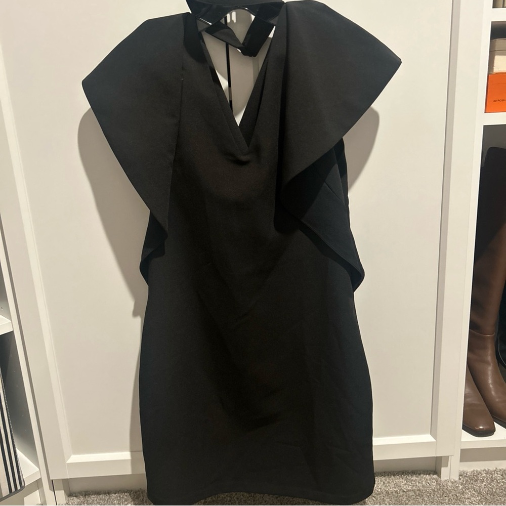 Endless Rose black ruffle mini Choker dress. Size Small Anthropologie - Picture 4 of 8